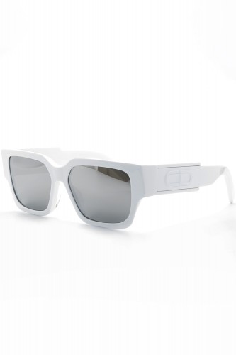Christian Dior - Occhiali da sole in celluloide squadrati unisex bianco - SU