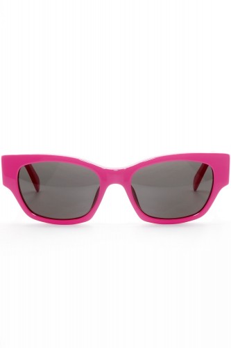 Celine - Occhiali da sole in celluloide rettangolari per donna fucsia -