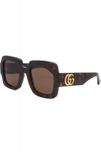 Gucci - Occhiali da sole in celluloide squadrati per donna tartarugato -