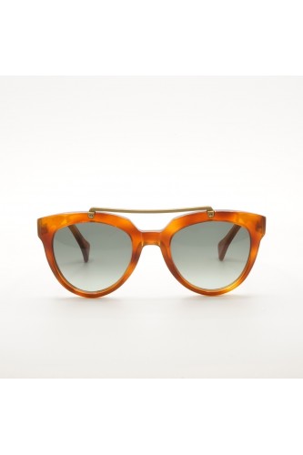Saturnino - Occhiali da sole in celluloide aviator unisex tartarugato