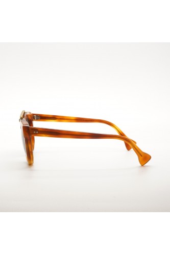 Saturnino - Occhiali da sole in celluloide aviator unisex tartarugato